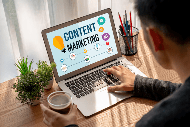 Content marketing strategy planning workspace