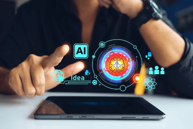 AI generated visual content marketing illustration